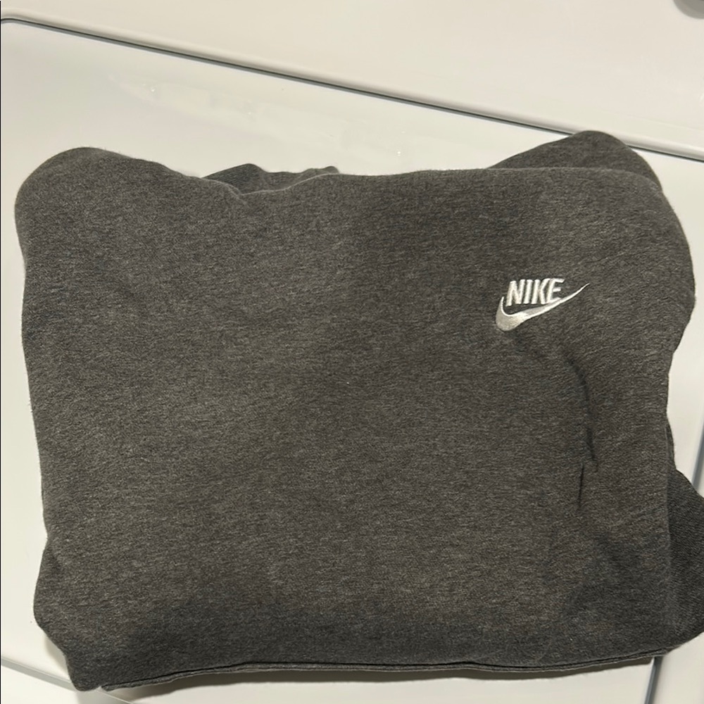 Nike Gray Crewneck Sweater with Classic Swoosh